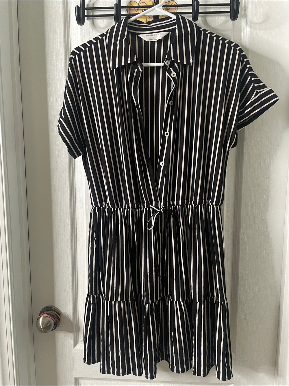 Primark Black and White Vertical Stripe Shirt Dress